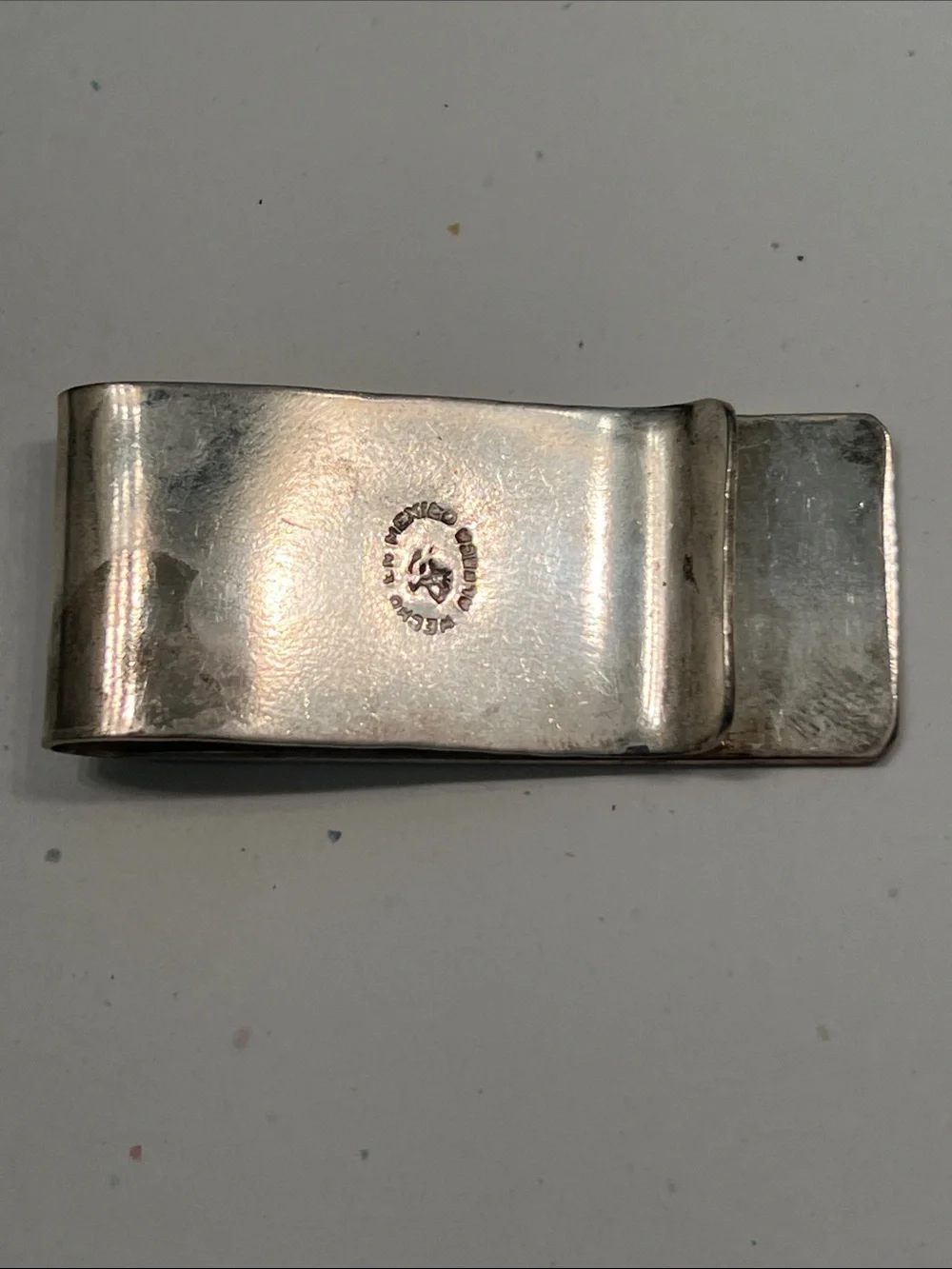 Vintage Alpaca Silver Shark & Abalone Inlay Money/Card Clip (1995)